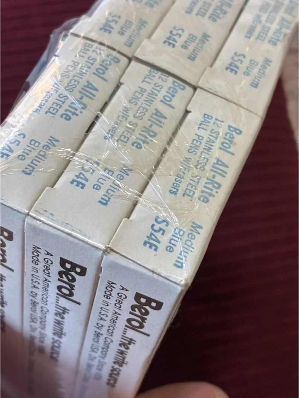 Lot of 6 Vtg Berol All Rite Ball Pens Medium Blue Ink NOS Sealed Box 72 Total